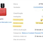 Print da tela de produto da Joom Pulse com novas funcionalidades