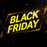 Termo Black Friday em amarelo com fundo preto