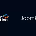 Logotipos da JoomPulse e JoomPro lado a lado em fundo escuro