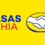 Logotipo da Casas Bahia com o símbolo de aperto de mãos em fundo amarelo, representando a parceria entre Casas Bahia e Mercado Livre