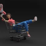 Personagem em carrinho com megafone — ilustrando como ajustar seu anúncio