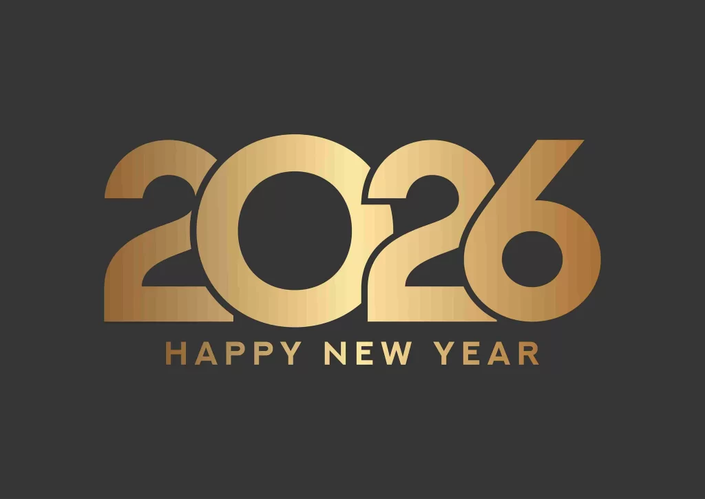 Perfeito — vou seguir o padrão ideal: tag alt bem descritiva (“para cego ver”) e legenda com contexto editorial, sem ficar curta demais nem excessiva. 🖼️ Imagem 1 — “2026 Happy New Year” Tag alt (para cego ver): Imagem com fundo escuro e o número “2026” em destaque, em letras grandes douradas com efeito metálico