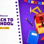 Materiais escolares e mochila representando oportunidades de vendas na volta às aulas