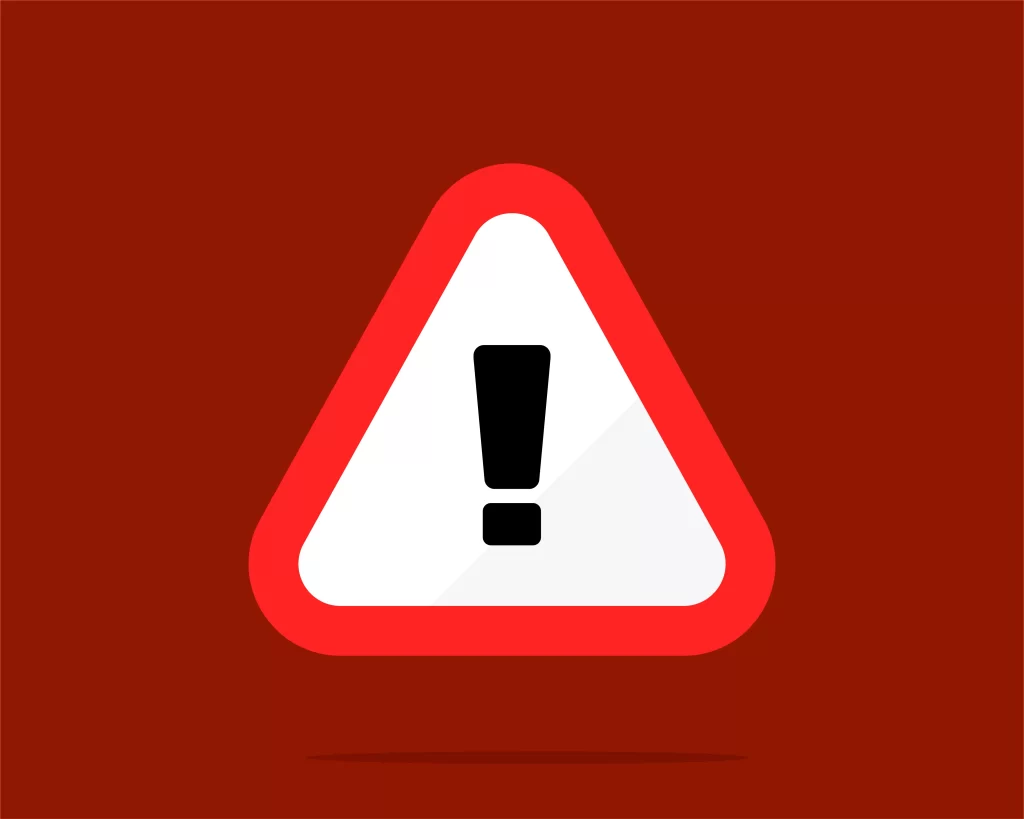Ícone de alerta com ponto de exclamação representando riscos de promoções mal planejadas no e-commerce