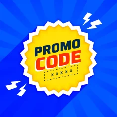 Selo promocional com texto “promo code” representando campanhas de desconto usadas em promoções no e-commerce