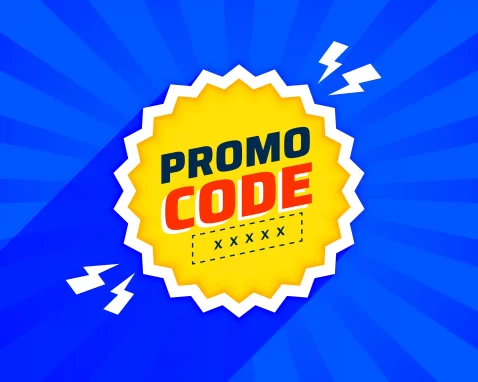 Selo promocional com texto “promo code” representando campanhas de desconto usadas em promoções no e-commerce