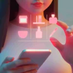 Pessoa usando smartphone para organizar um catálogo inteligente de produtos com auxílio de inteligência artificial