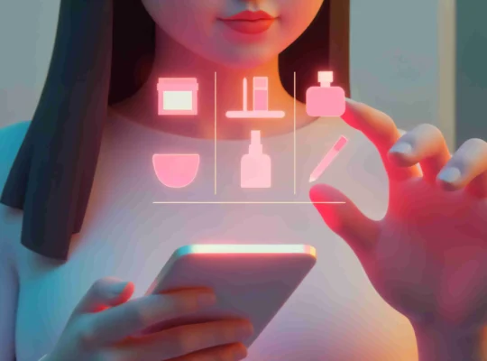 Pessoa usando smartphone para organizar um catálogo inteligente de produtos com auxílio de inteligência artificial