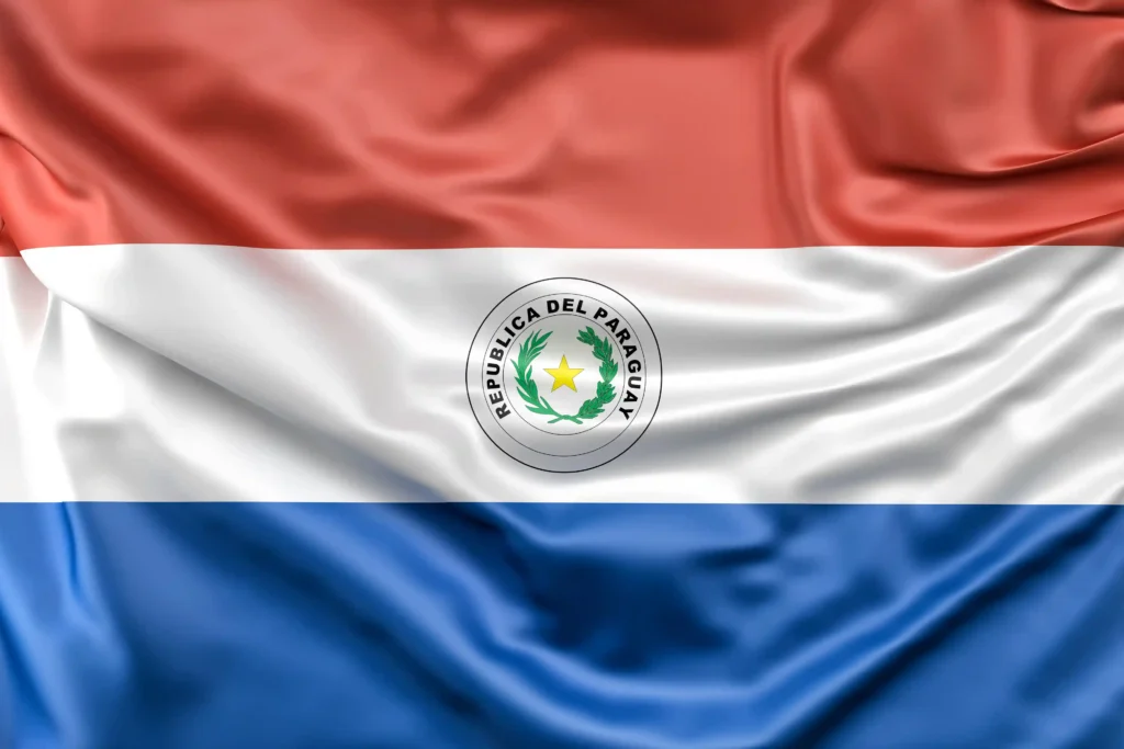 Bandeira do Paraguai representando compras no Paraguai e a entrega de produtos ao Brasil