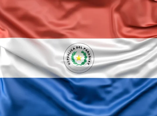 Bandeira do Paraguai representando compras no Paraguai e a entrega de produtos ao Brasil
