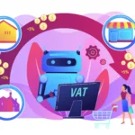 Ilustração de inteligência artificial para marketplace automatizando processos e apoiando vendedores na gestão de operações e vendas
