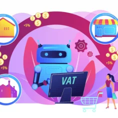 Ilustração de inteligência artificial para marketplace automatizando processos e apoiando vendedores na gestão de operações e vendas