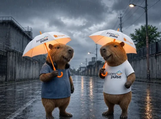 Capivaras com guarda-chuvas da JoomPulse e Shopee representando análise Shopee com dados de mercado